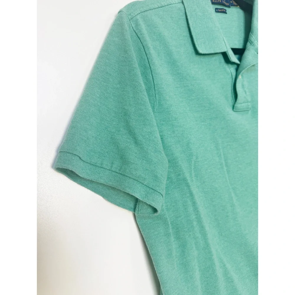 New Polo Ralph Lauren Men Classic Fit Mint Green Polo Shirt Pink Logo Size M